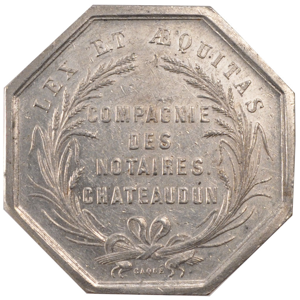 France, Notary, Token, MS(60-62), Silver, Lerouge #89, 14.00