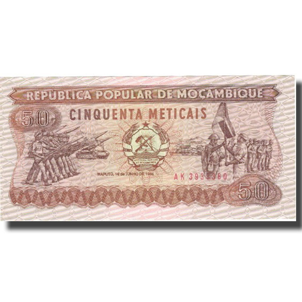 Banknote, Mozambique, 50 Meticais, 1986, 1986-06-16, KM:129b, UNC(63)