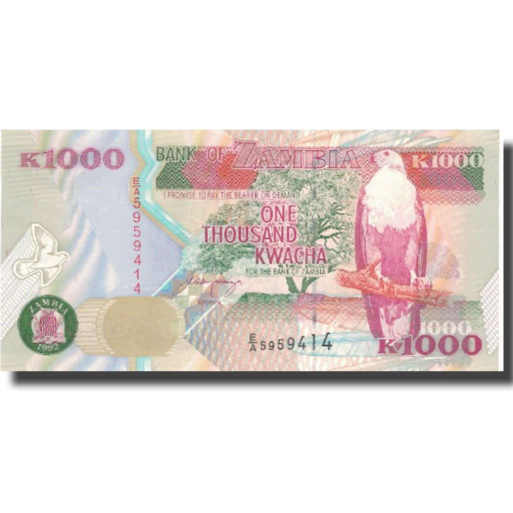 Banknote, Zambia, 1000 Kwacha, 1992, 1992, KM:40a, UNC(60-62)