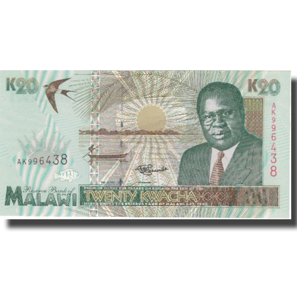 Banknote, Malawi, 20 Kwacha, 1995, 1995-06-01, KM:32, UNC(65-70)