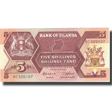 Banknote, Uganda, 5 Shillings, 1967, 1987, KM:27, UNC(65-70)