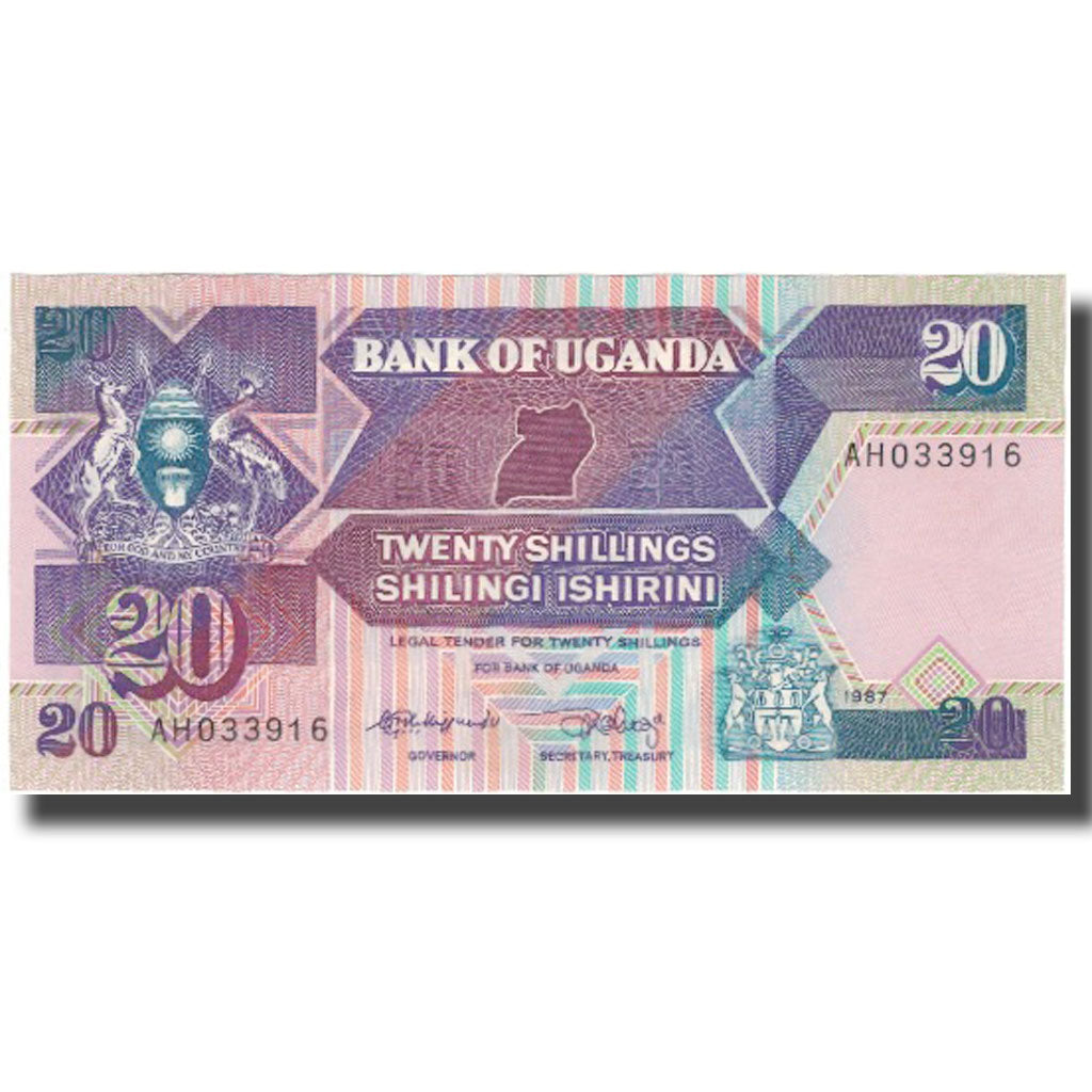 Billet, Uganda, 20 Shillings, 1987, 1987, KM:29a, NEUF