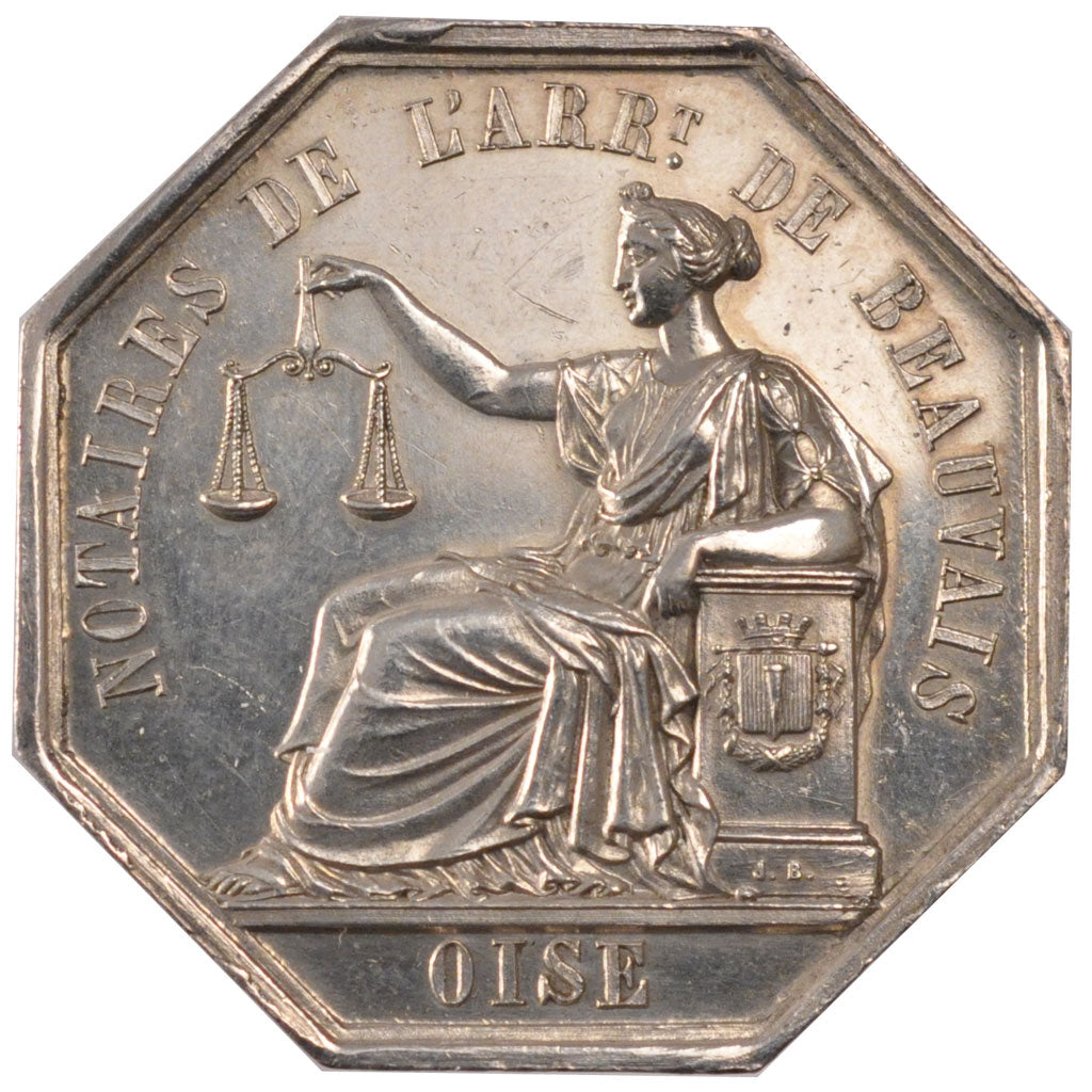 France, Notary, Token, MS(60-62), Silver, Lerouge #42, 16.00