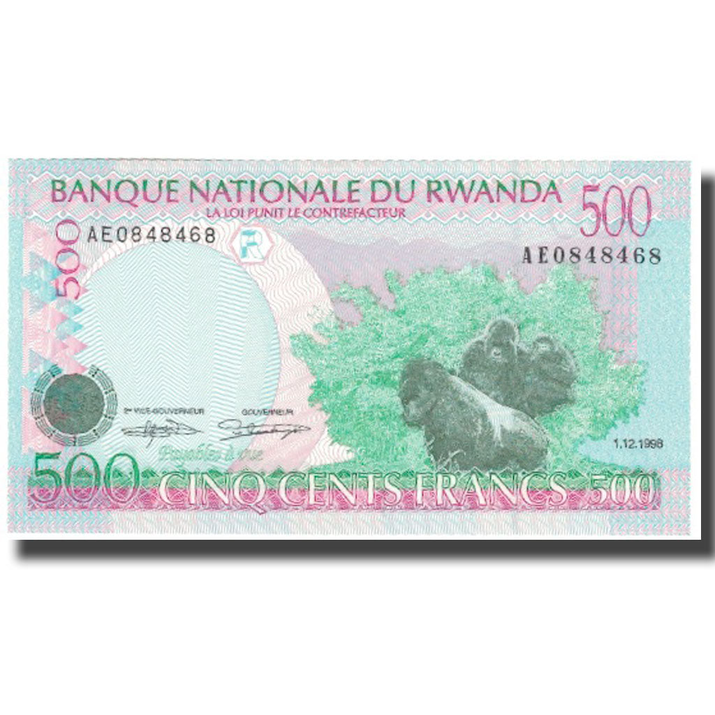 Banknote, Rwanda, 500 Francs, 1998, 1998-12-01, KM:26a, UNC(65-70)