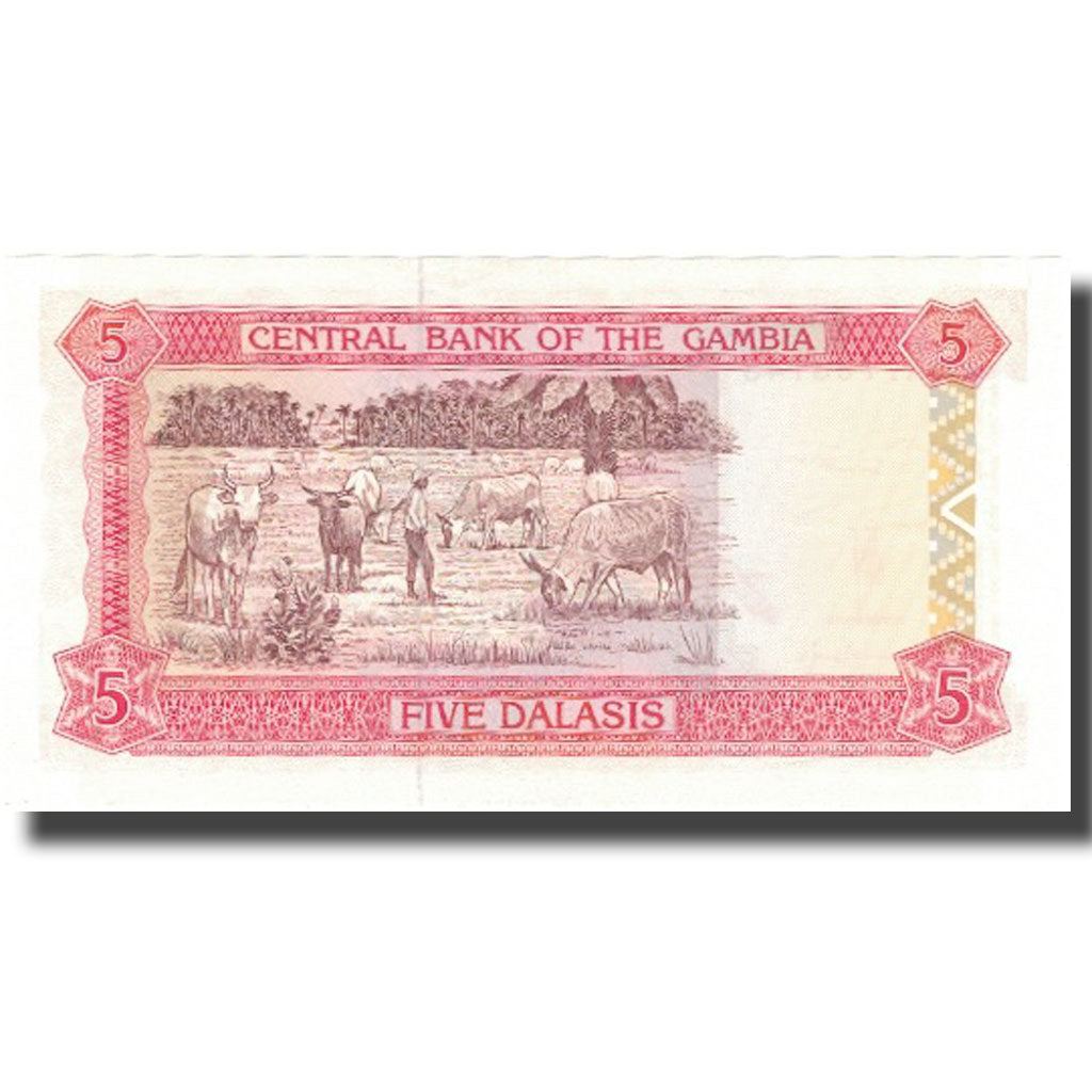 Banknote, The Gambia, 5 Dalasis, 1991, 1991, KM:12a, UNC(65-70)