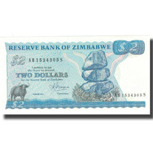 Nota, Zimbabué, 2 Dollars, 2001, 2001, KM:1b, UNC(65-70)