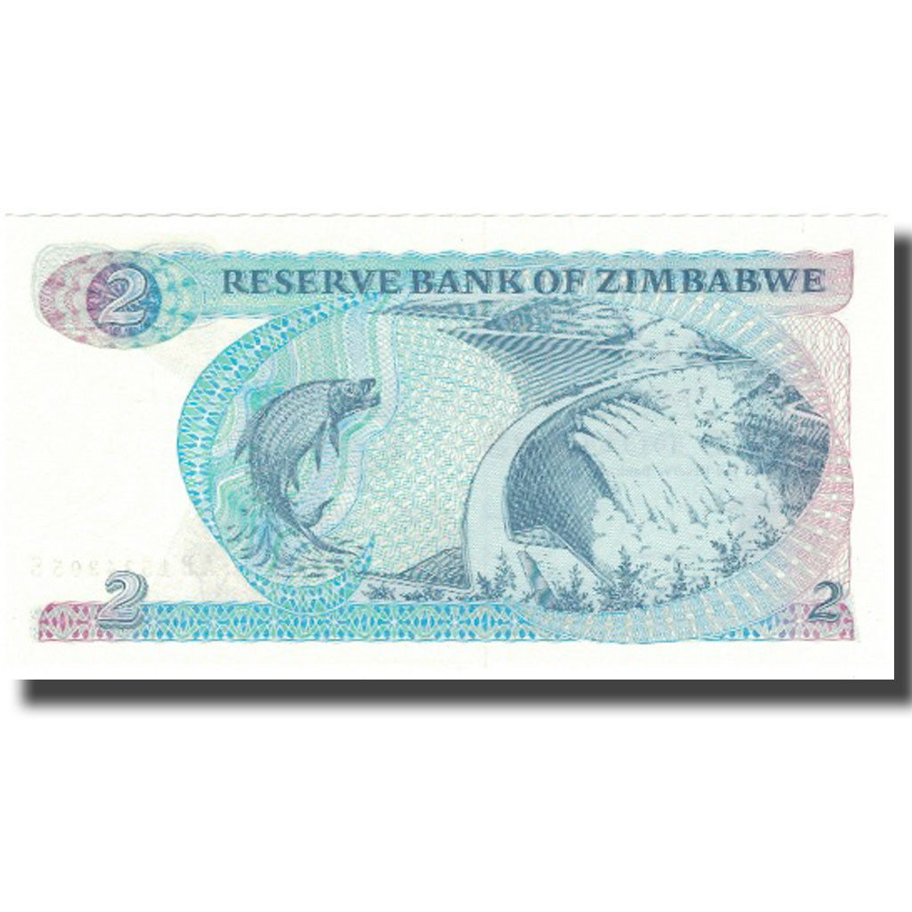 Nota, Zimbabué, 2 Dollars, 2001, 2001, KM:1b, UNC(65-70)