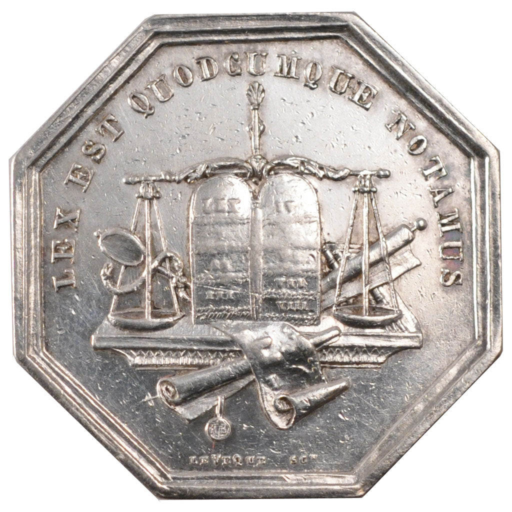 France, Notary, Token, EF(40-45), Silver, Lerouge #182, 11.00