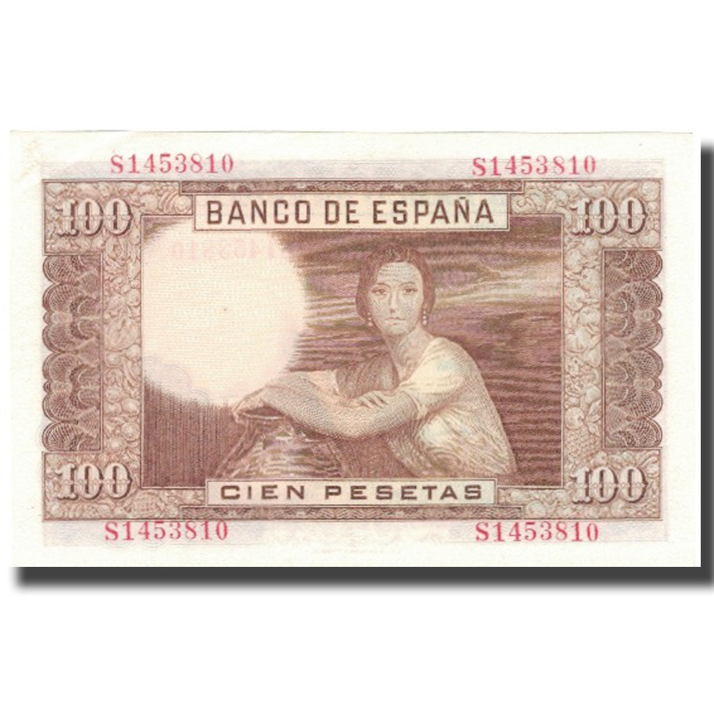 Banknote, Spain, 100 Pesetas, 1953, 1953-04-07, KM:145a, AU(50-53)