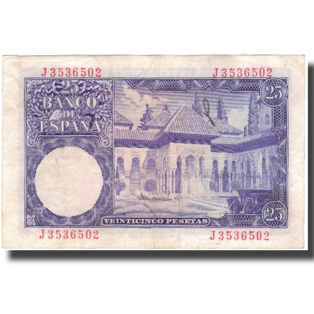 Banconote, Spagna, 25 Pesetas, 1954, 1954-07-22, KM:147a, BB