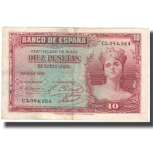 Banknote, Spain, 10 Pesetas, 1935, 1935, KM:86a, VF(30-35)