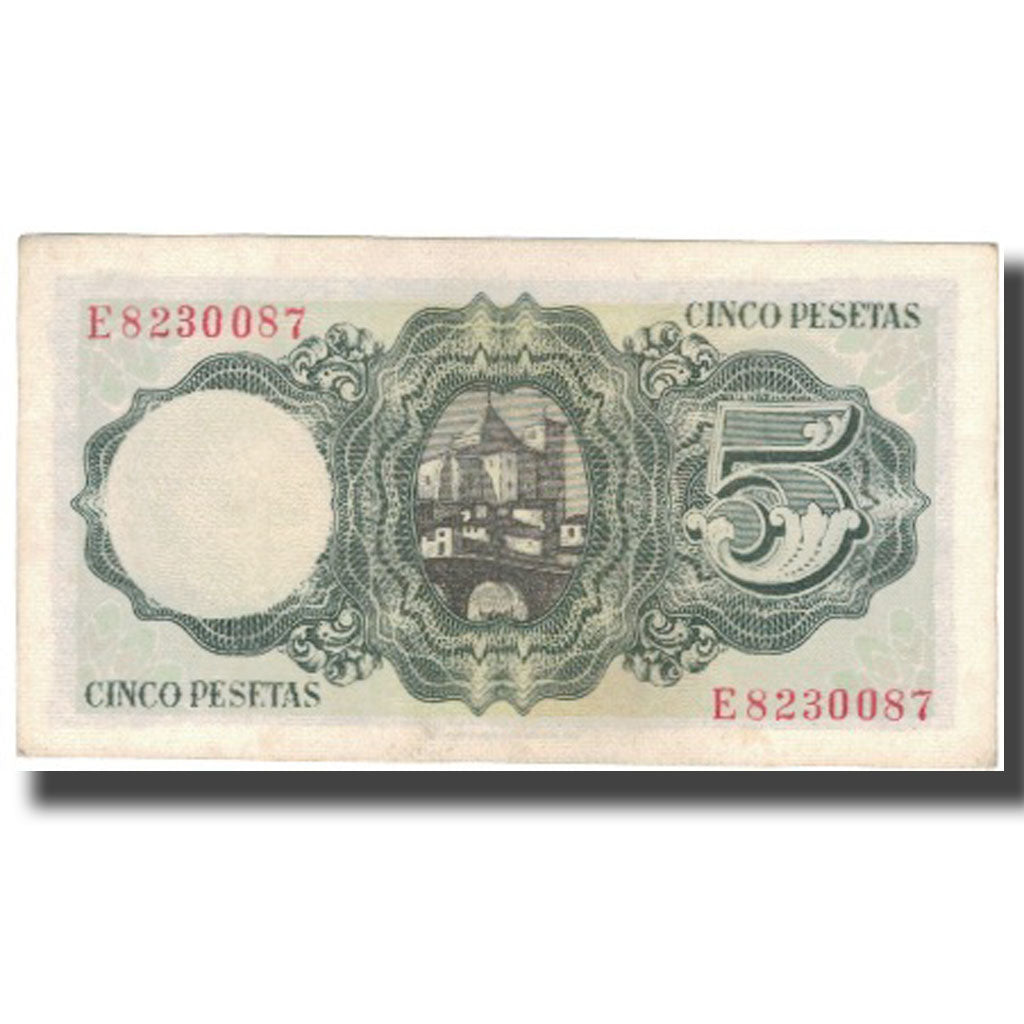 Banknote, Spain, 5 Pesetas, 1951, 1951-08-16, KM:140a, AU(55-58)