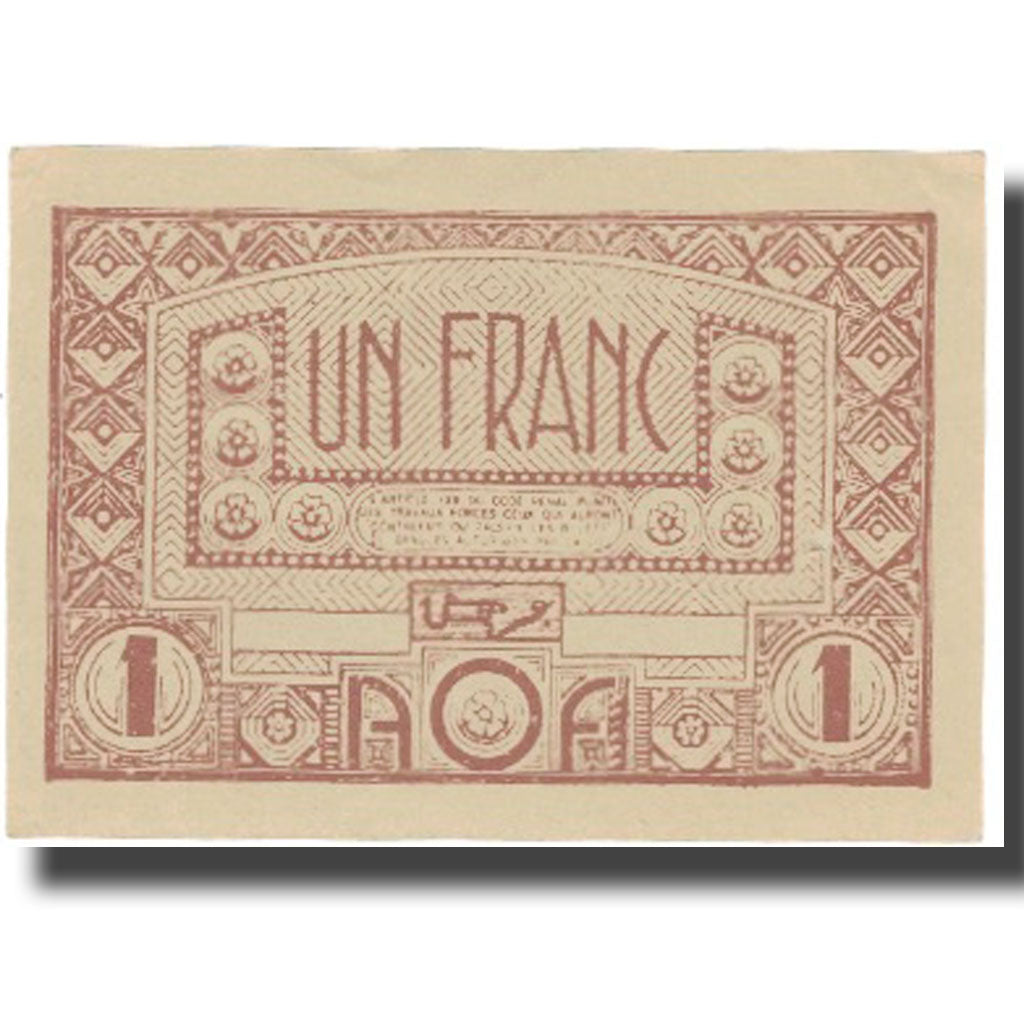 Biljet, Frans West Afrika, 1 Franc, 1944, 1944, KM:34b, SPL