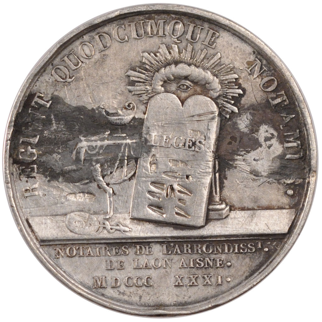 France, Notary, Token, 1831, VF(30-35), Silver, Lerouge #154, 9.00