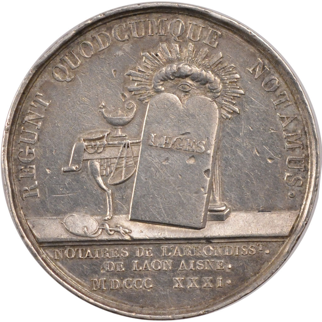 France, Notary, Token, EF(40-45), Silver, Lerouge #154, 11.00