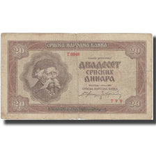 Billet, Serbie, 20 Dinara, 1941, 1941-05-01, KM:25, TB