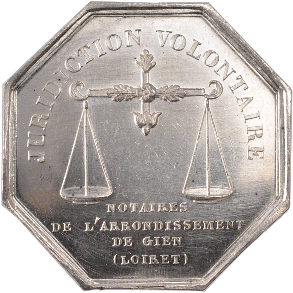 France, Notary, Token, MS(60-62), Silver, Lerouge #142, 12.00