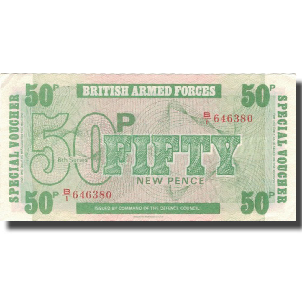 Nota, Grã-Bretanha, 50 New Pence, KM:M46a, UNC(63)