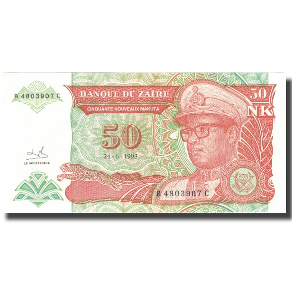 Banknote, Zaire, 50 Nouveaux Zaïres, 1993, 1993-06-24, KM:57, UNC(60-62)