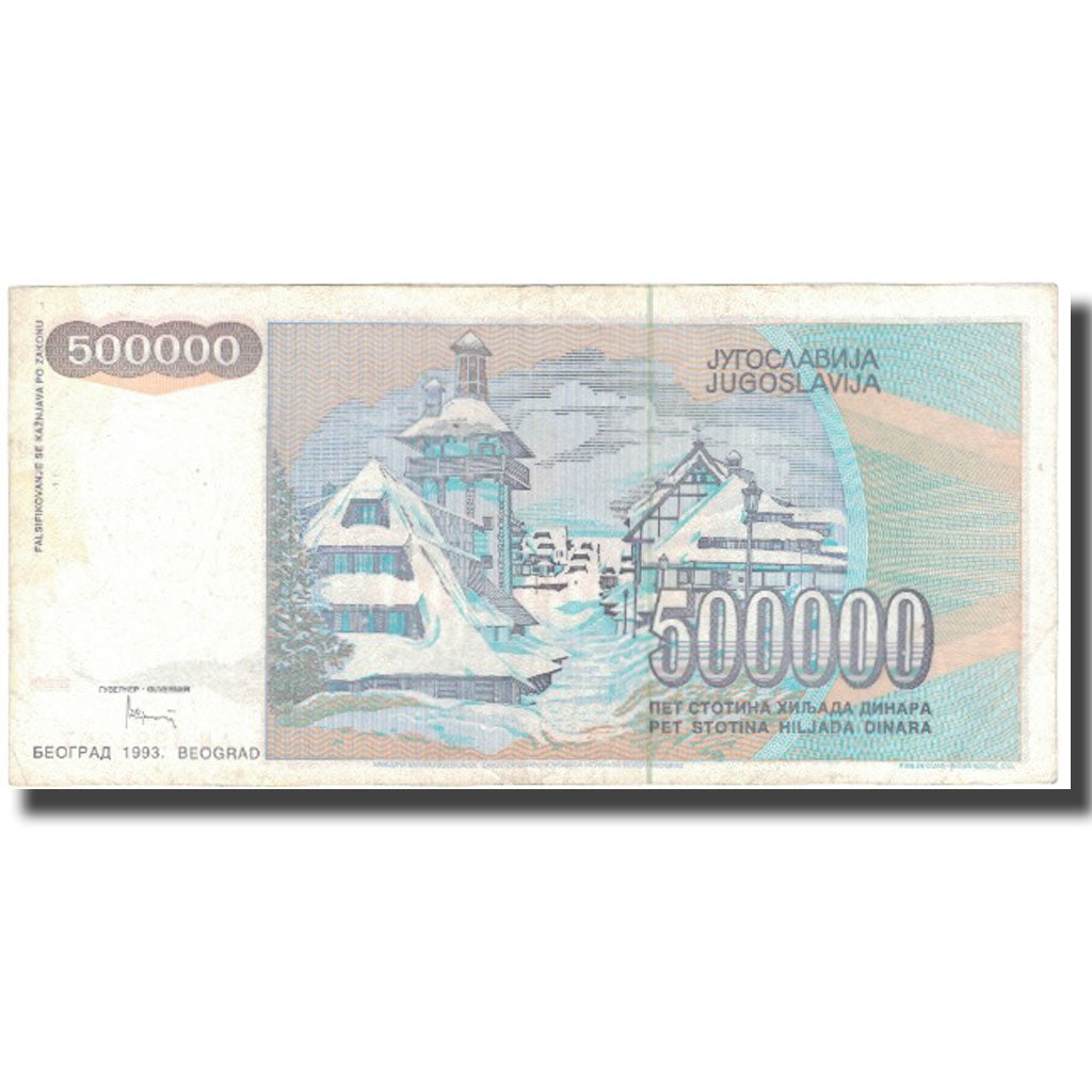 Billet, Yougoslavie, 500,000 Dinara, 1993, 1993, KM:119, TB+