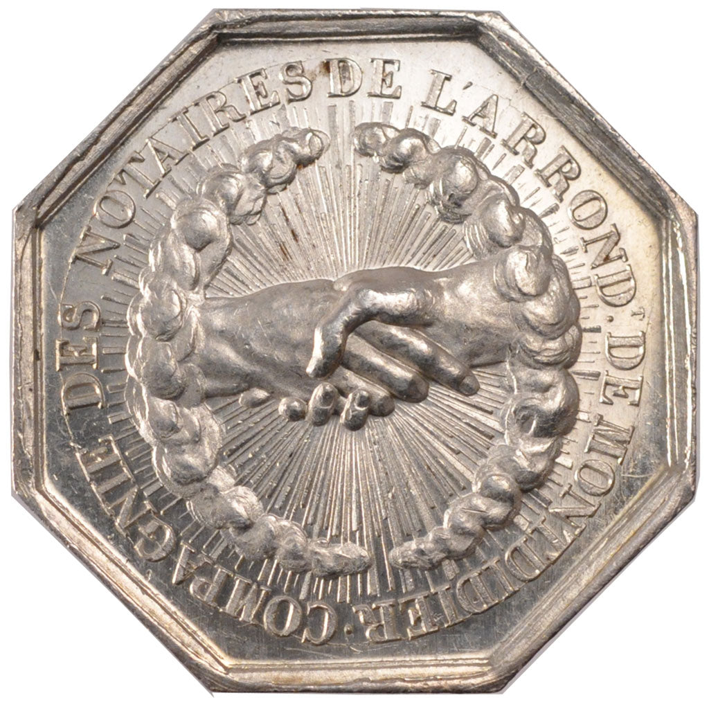 France, Notary, Token, MS(60-62), Silver, Lerouge #201, 14.00