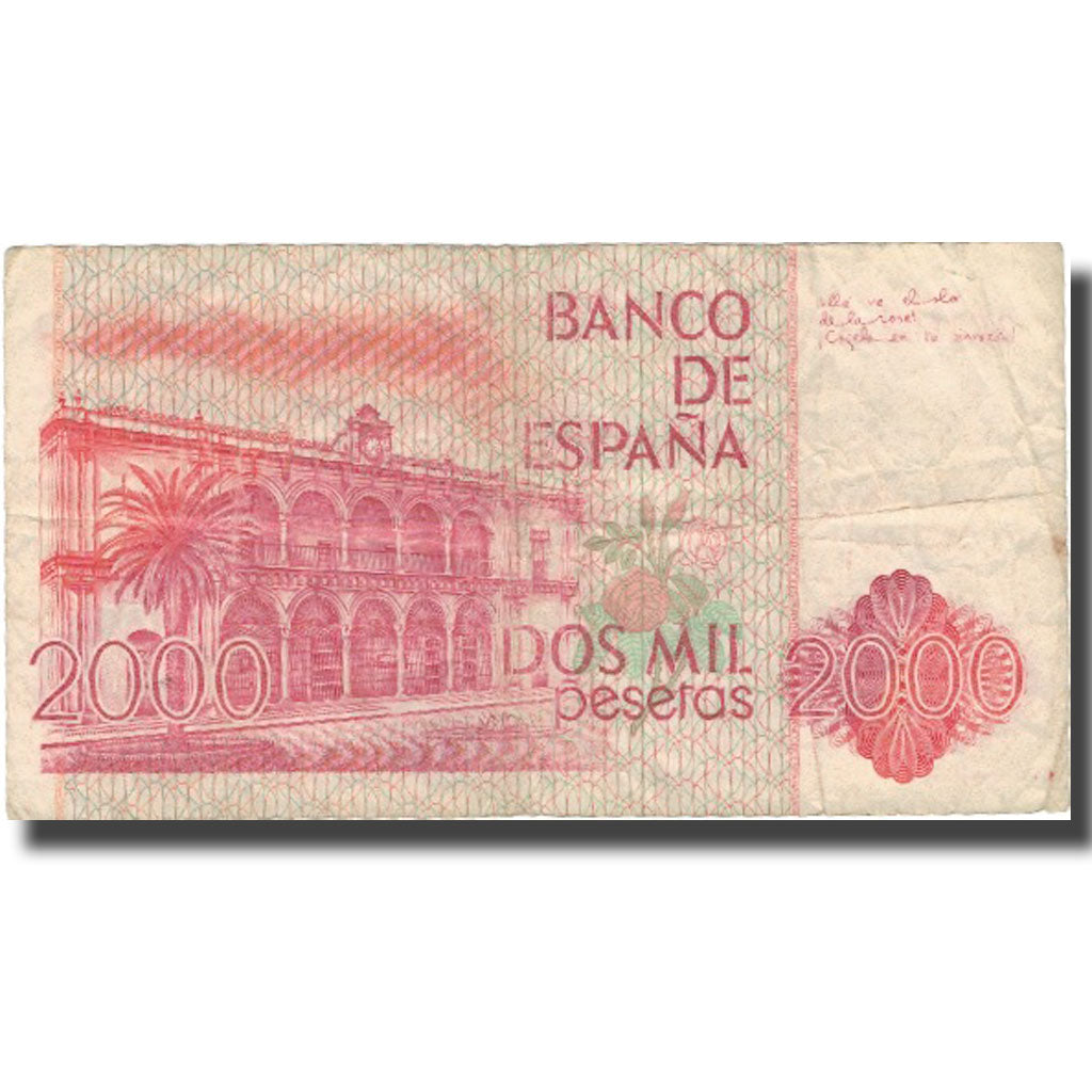 Nota, Espanha, 2000 Pesetas, 1980, 1980-07-22, KM:159, VF(30-35)