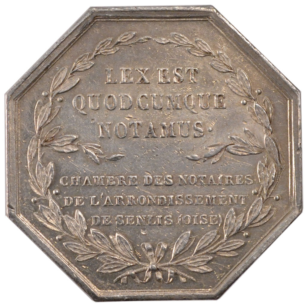 France, Notary, Token, AU(50-53), Silver, Lerouge #387, 11.00