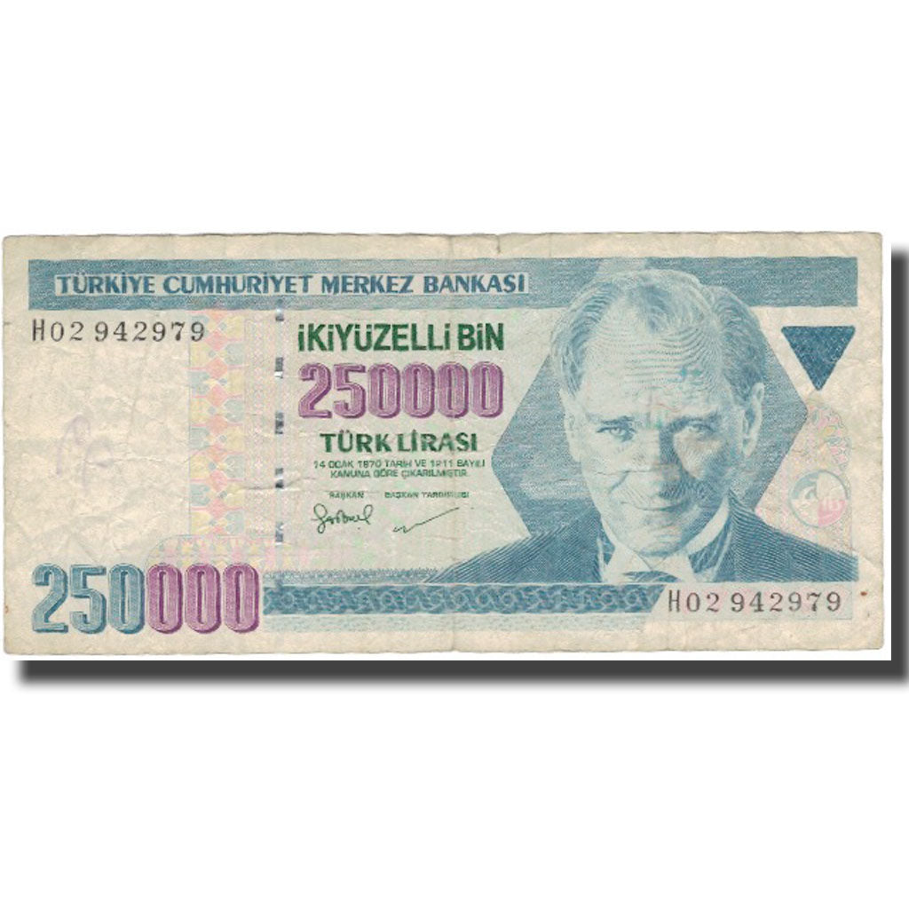Geldschein, Türkei, 250,000 Lira, L.1970, 1998, KM:211, S