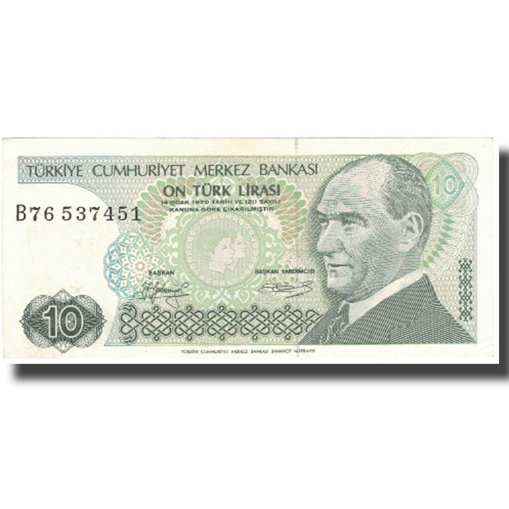 Nota, Turquia, 10 Lira, L.1970, 1998, KM:192, UNC(64)