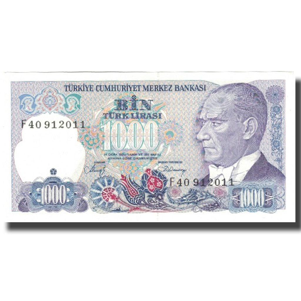 Nota, Turquia, 1000 Lira, L.1970, 1998, KM:196, UNC(60-62)