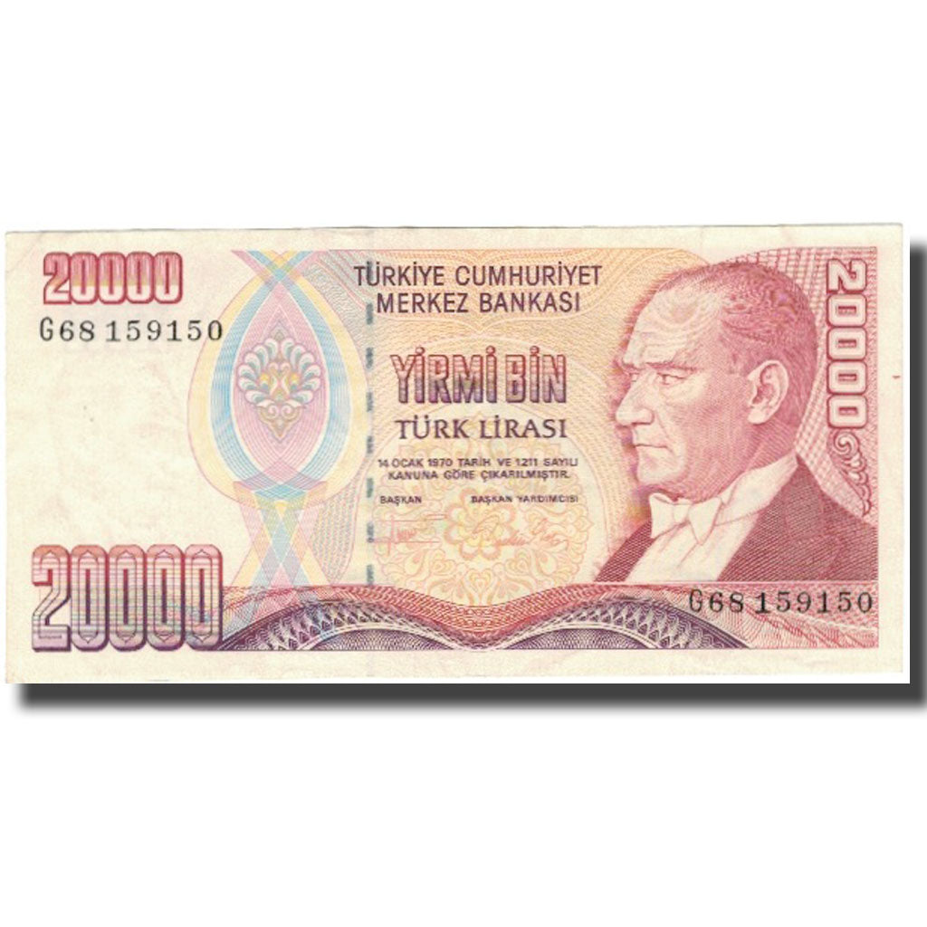 Geldschein, Türkei, 20,000 Lira, 1970, 1970-10-14, KM:201, VZ