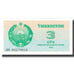 Biljet, Oezbekistan, 3 Sum, 1992, 1992, KM:62a, SPL+