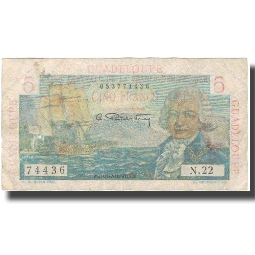 Banknote, Guadeloupe, 5 Francs, Undated (1947-49), KM:31, EF(40-45)