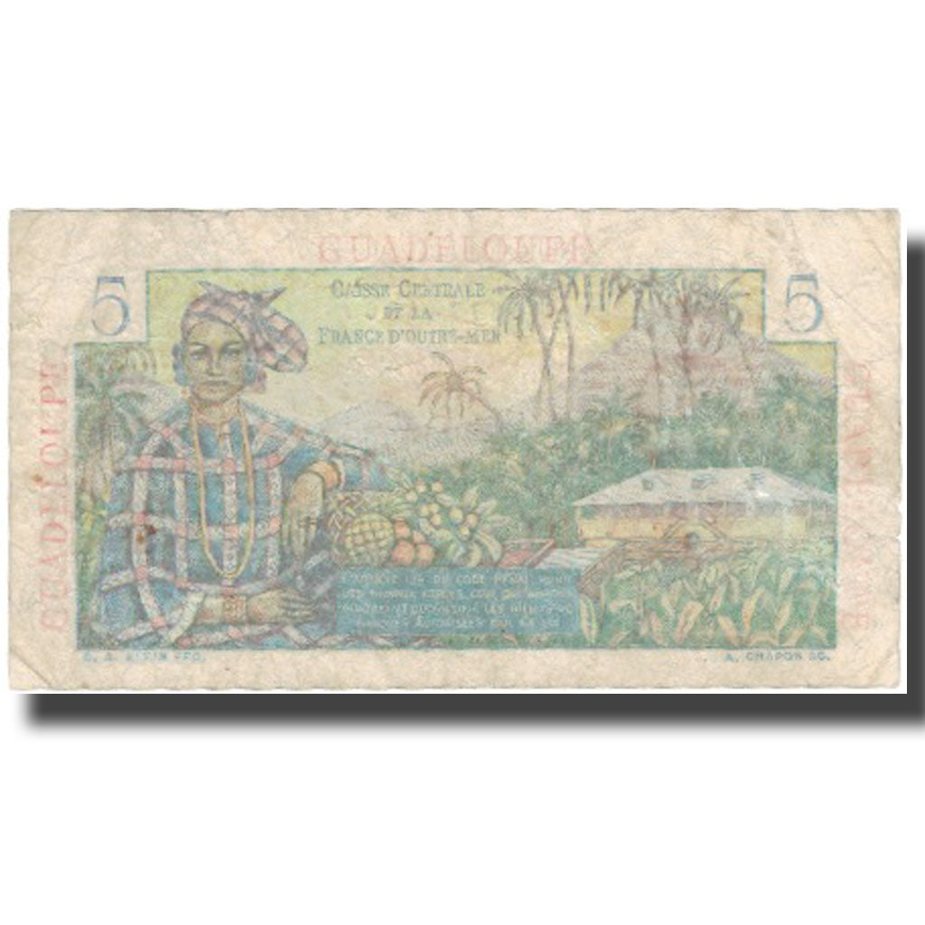 Banknote, Guadeloupe, 5 Francs, Undated (1947-49), KM:31, EF(40-45)