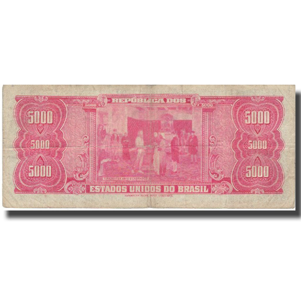 Banknote, Brazil, 5000 Cruzeiros, UNDATED (1963-64), KM:182b, UNC(65-70)