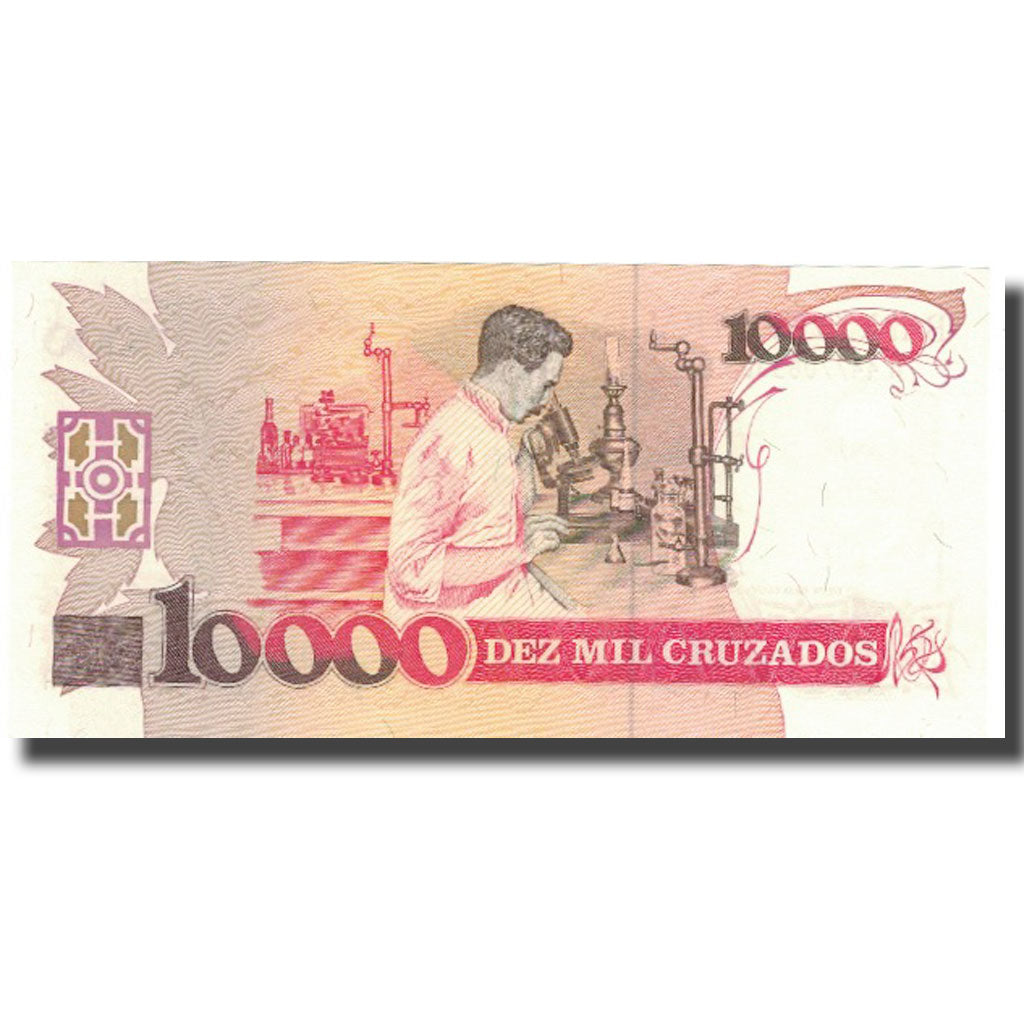 Banknot, Brazylia, 10 Cruzados Novos on 10,000 Cruzados, UNDATED (1989-90)