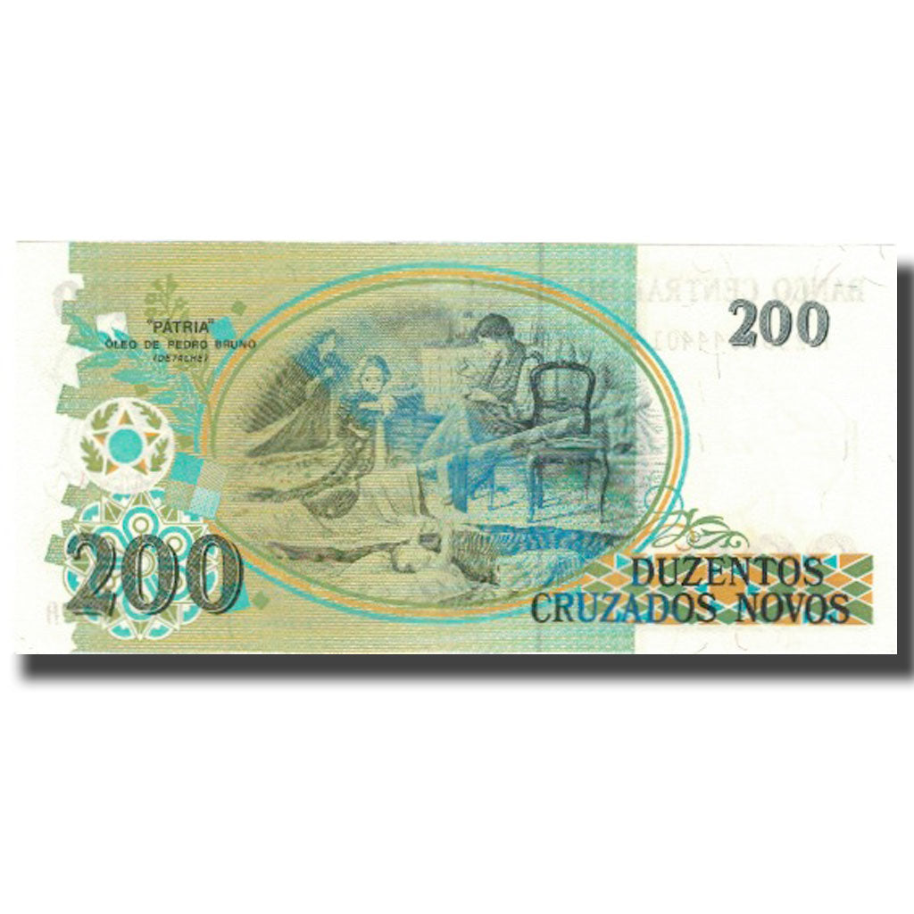 Banconote, Brasile, 200 Cruzeiros on 200 Cruzados Novos, Undated (1990)