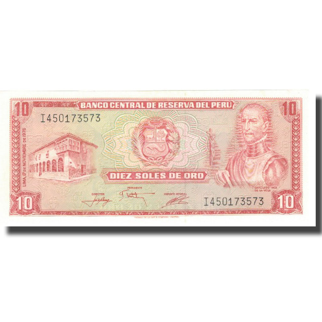 Biljet, Peru, 10 Soles De Oro, 1976, 1976-11-17, KM:93a, NIEUW