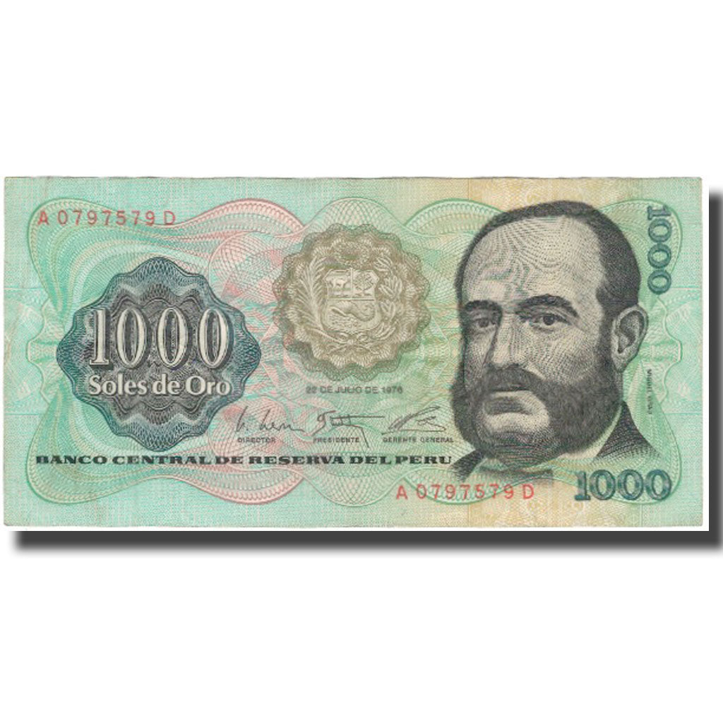 Billete, 1000 Soles De Oro, 1970, Perú, 1976-07-22, KM:116, MBC+