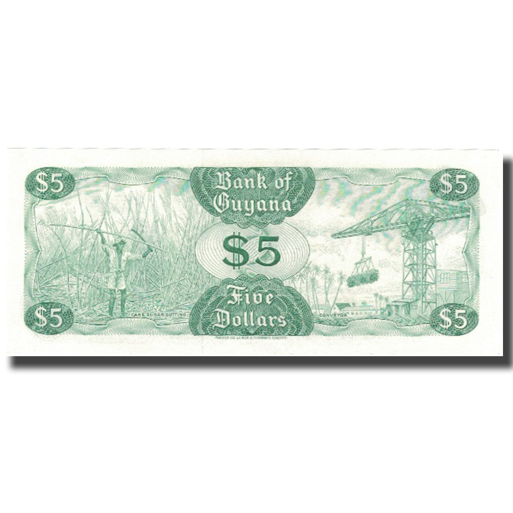 Banknote, Guyana, 5 Dollars, Undated (1966-92), KM:22f, UNC(64)