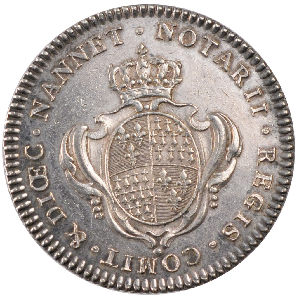 France, Notary, Token, 1777, AU(55-58), Silver, Lerouge #212, 6.00