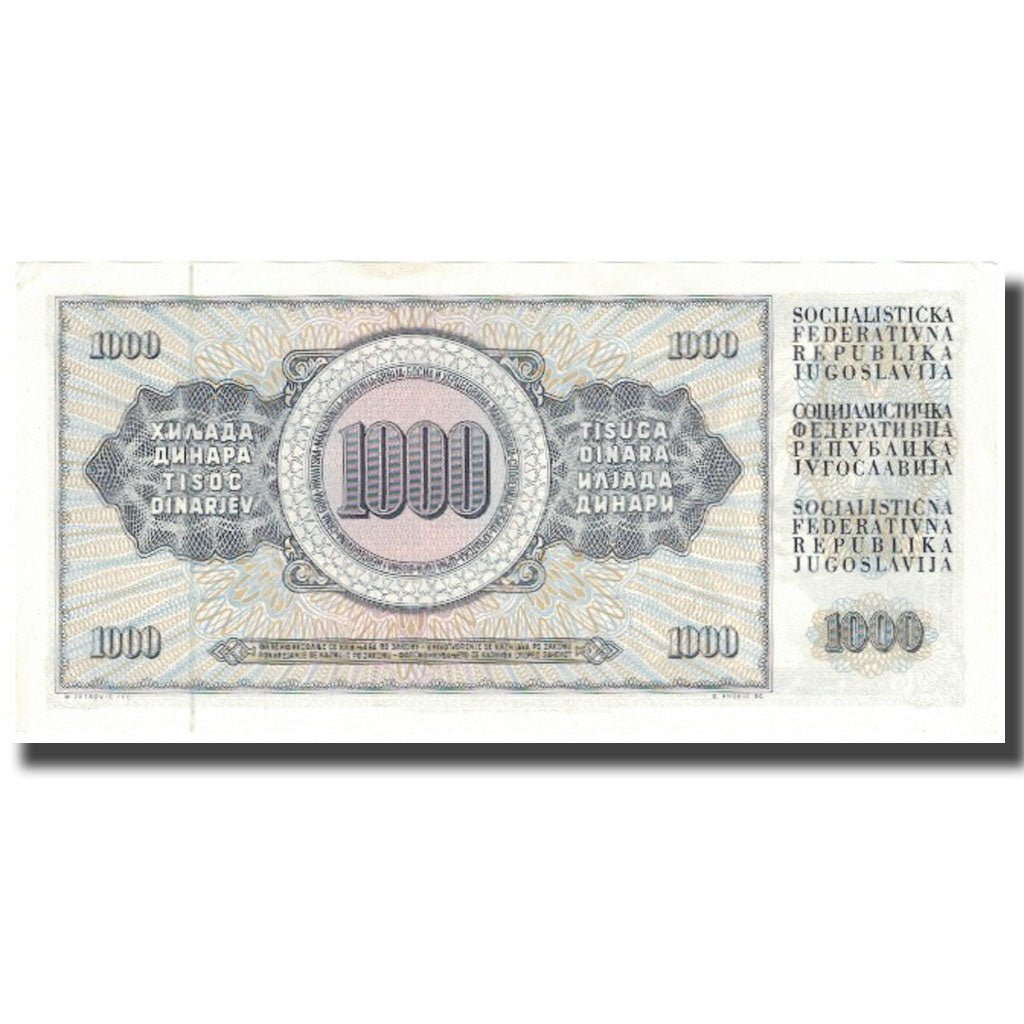 Billet, Yougoslavie, 1000 Dinara, 1981, 1981-11-04, KM:92d, SUP