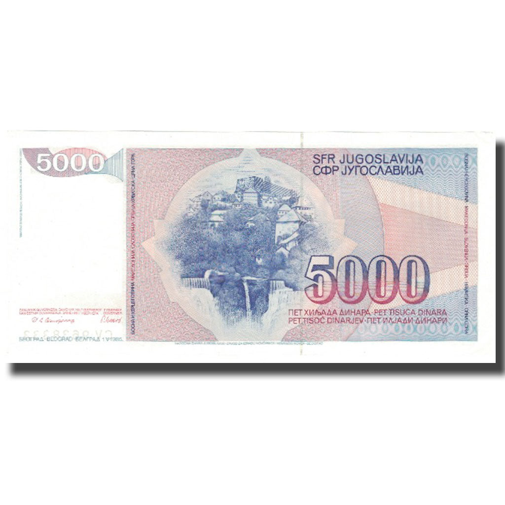 Biljet, Joegoslaviëe, 5000 Dinara, 1985, 1985-05-01, KM:93a, SUP