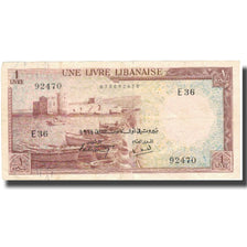 Banknote, Lebanon, 1 Livre, 1952-1964, KM:55a, VF(30-35)