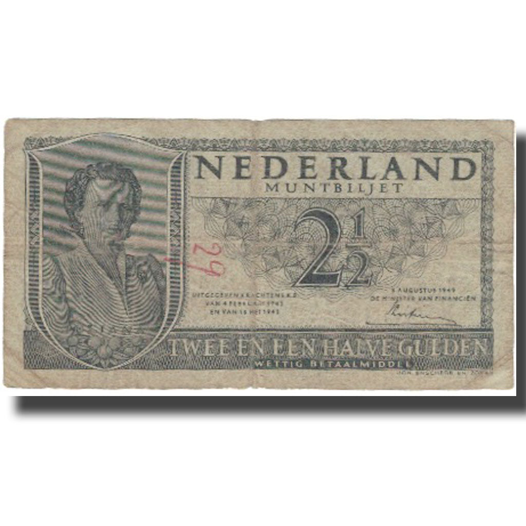 Billete, 2 1/2 Gulden, 1949, Países Bajos, 1949-08-08, KM:73, BC