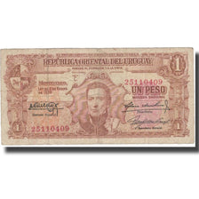 Nota, Uruguai, 1 Peso, 1939, 1939-01-02, KM:35b, VF(20-25)