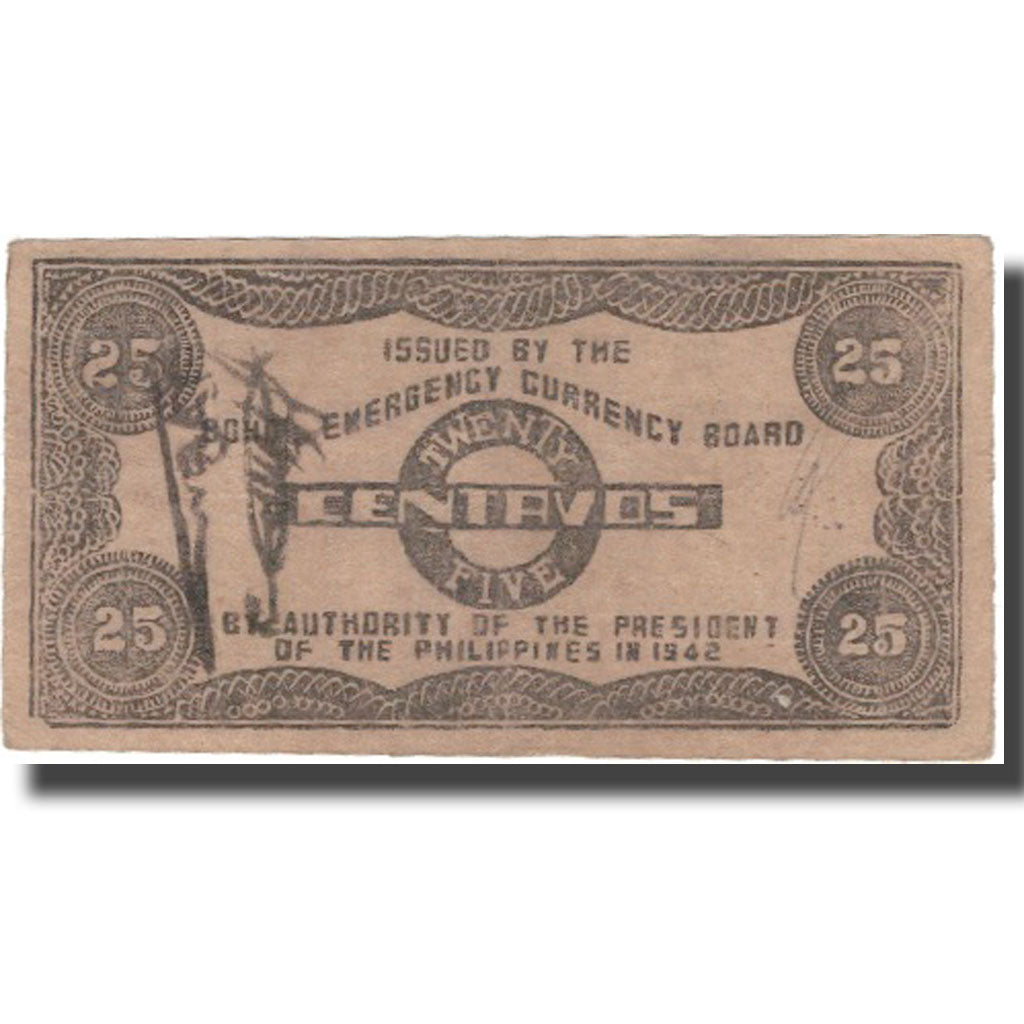 Banknote, Philippines, 25 Centavos, 1942, 1942, KM:S132c, EF(40-45)