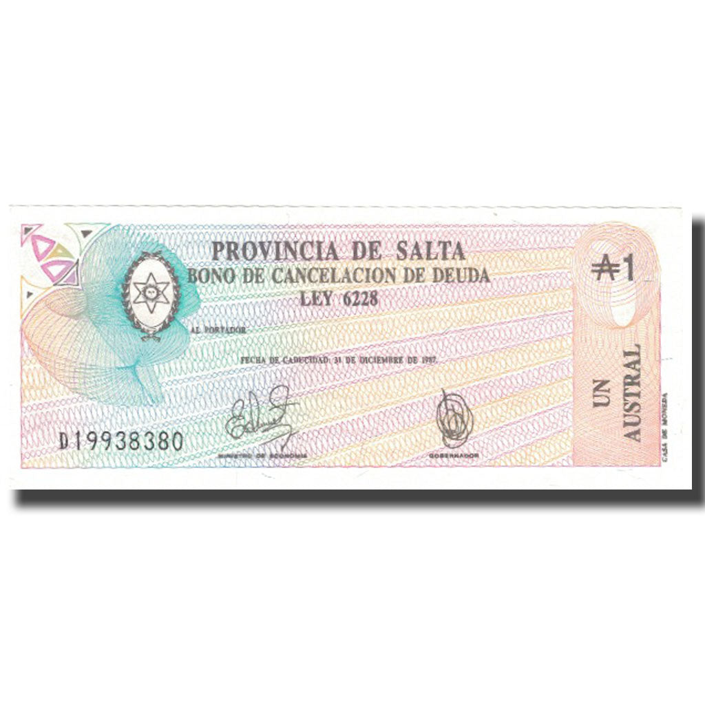 Banconote, Argentina, 1 Austral, 1987, 1987-12-31, KM:S2612c, SPL-