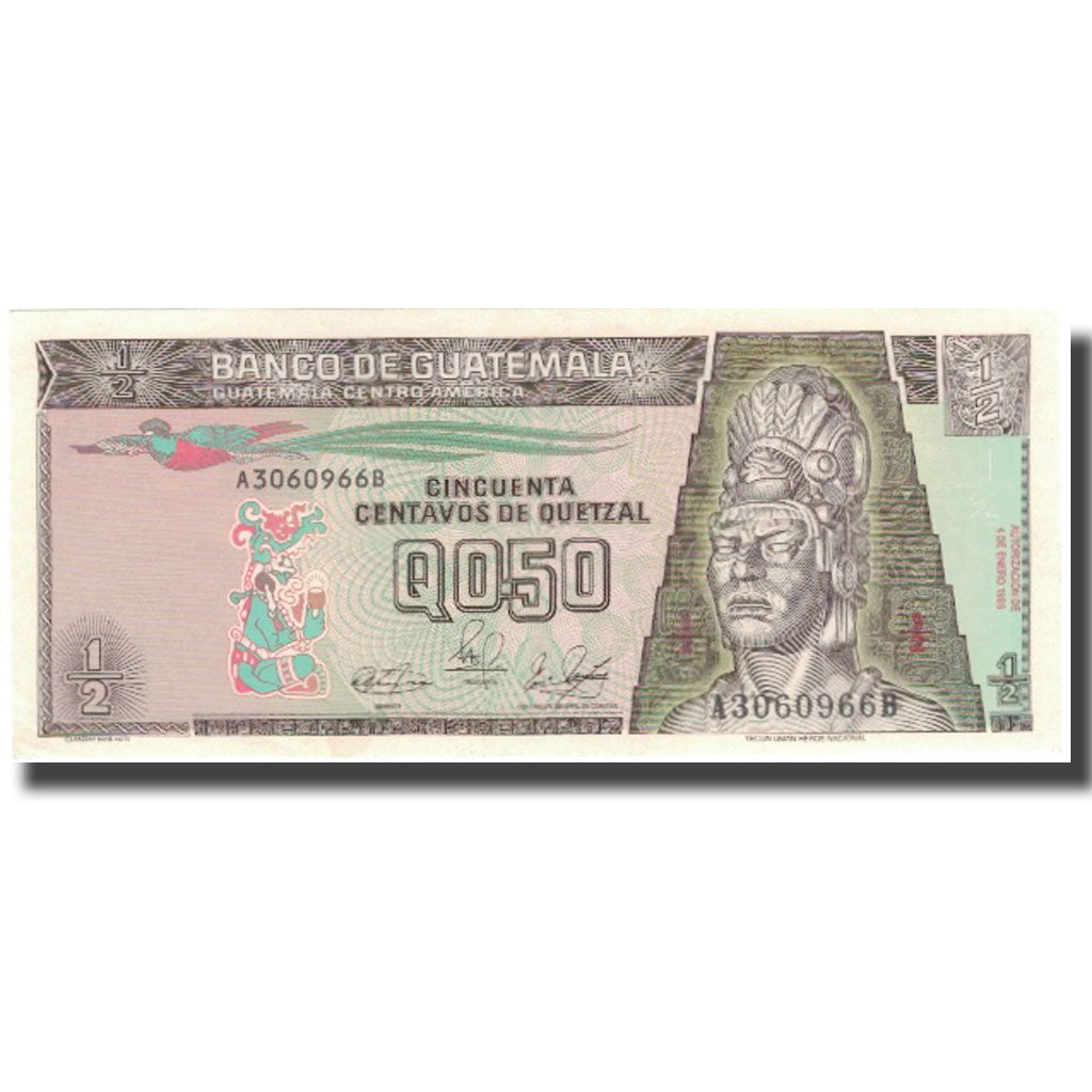 Billet, Guatemala, 1/2 Quetzal, 1989, 1989-01-04, KM:96a, SUP