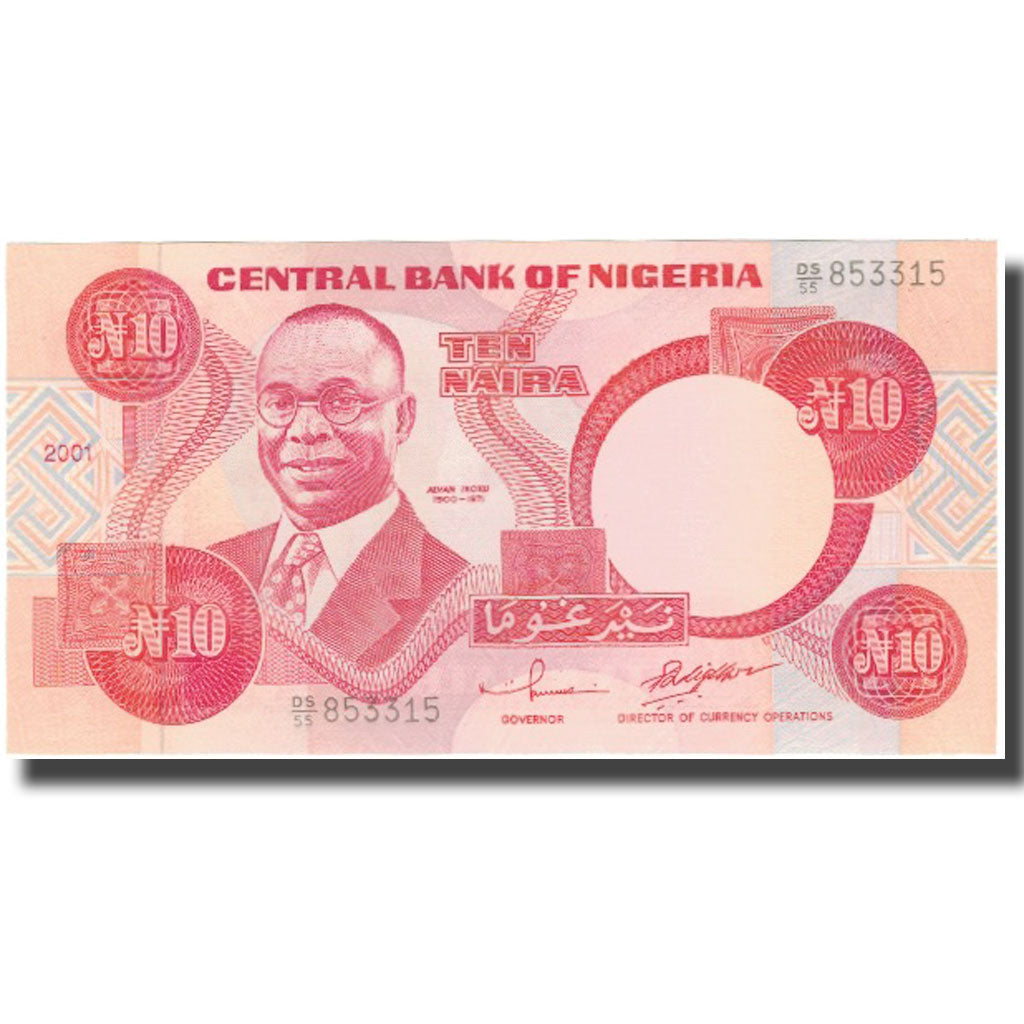 Banknote, Nigeria, 10 Naira, 2001, 2001, KM:25f, UNC(64)